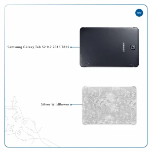 برچسب پوششی ماهوت مدل Silver-Wildflower مناسب برای تبلت سامسونگ Galaxy Tab S2 9.7 2015 T815