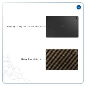 برچسب پوششی ماهوت مدل Glossy-Brown-Fiber مناسب برای تبلت سامسونگ Galaxy Tab S5e 10.5 2019 T720