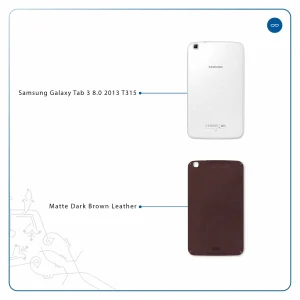 برچسب پوششی ماهوت مدل Matte-Dark-Brown-Leather مناسب برای تبلت سامسونگ Galaxy Tab 3 8.0 2013 T315