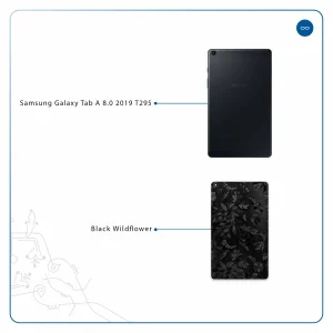 برچسب پوششی ماهوت مدل Black-Wildflower مناسب برای تبلت سامسونگ Galaxy Tab A 8.0 2019 T295