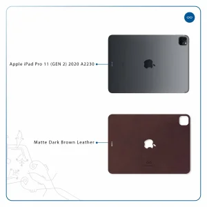 برچسب پوششی ماهوت مدل Matte-Dark-Brown-Leather مناسب برای تبلت اپل iPad Pro 11 (GEN 2) 2020 A2230