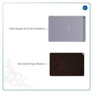 برچسب پوششی ماهوت مدل Dark-Gold-Stripes-Wood مناسب برای تبلت ایسوس Zenpad 3S 10 2017 Z500KL