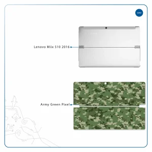 برچسب پوششی ماهوت مدل Army-Green-Pixel مناسب برای تبلت لنوو Miix 510 2016
