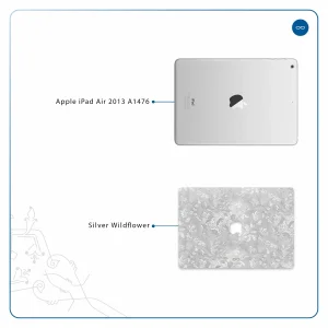 برچسب پوششی ماهوت مدل Silver-Wildflower مناسب برای تبلت اپل iPad Air 2013 A1476