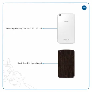 برچسب پوششی ماهوت مدل Dark-Gold-Stripes-Wood مناسب برای تبلت سامسونگ Galaxy Tab 3 8.0 2013 T315