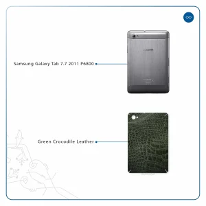 برچسب پوششی ماهوت مدل Green-Crocodile-Leather مناسب برای تبلت سامسونگ Galaxy Tab 7.7 2011 P6800