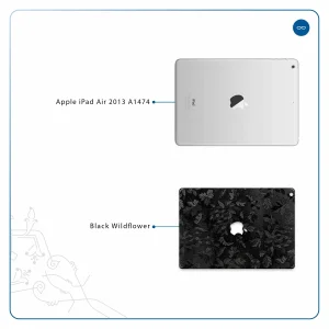 برچسب پوششی ماهوت مدل Black-Wildflower مناسب برای تبلت اپل iPad Air 2013 A1474