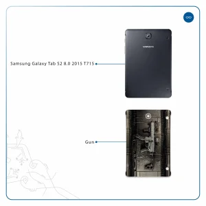 برچسب پوششی ماهوت مدل Gun مناسب برای تبلت سامسونگ Galaxy Tab S2 8.0 2015 T715