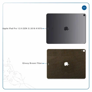 برچسب پوششی ماهوت مدل Glossy-Brown-Fiber مناسب برای تبلت اپل iPad Pro 12.9 (GEN 3) 2018 A1876