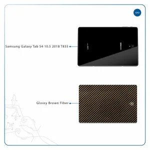 برچسب پوششی ماهوت مدل Glossy-Brown-Fiber مناسب برای تبلت سامسونگ Galaxy Tab S4 10.5 2018 T835