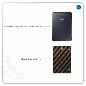 برچسب پوششی ماهوت مدل Glossy-Brown-Fiber مناسب برای تبلت سامسونگ Galaxy Tab S2 8.0 2015 T710