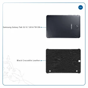 برچسب پوششی ماهوت مدل Black-Crocodile-Leather مناسب برای تبلت سامسونگ Galaxy Tab S2 9.7 2016 T813N