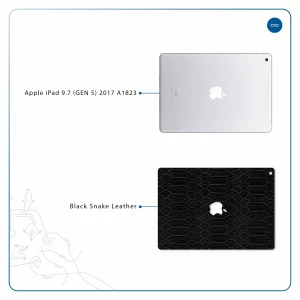 برچسب پوششی ماهوت مدل Black-Snake-Leather مناسب برای تبلت اپل iPad 9.7 (GEN 5) 2017 A1823