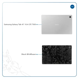 برچسب پوششی ماهوت مدل Black-Wildflower مناسب برای تبلت سامسونگ Galaxy Tab A7 10.4 LTE 2020 T505
