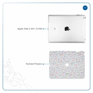برچسب پوششی ماهوت مدل Painted-Flowers مناسب برای تبلت اپل iPad 2 2011 A1395
