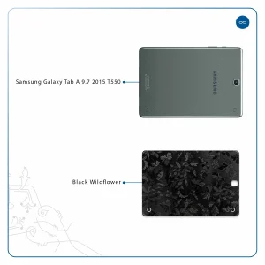 برچسب پوششی ماهوت مدل Black-Wildflower مناسب برای تبلت سامسونگ Galaxy Tab A 9.7 2015 T550