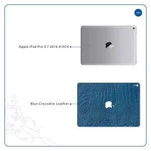 برچسب پوششی ماهوت مدل Blue-Crocodile-Leather مناسب برای تبلت اپل iPad Pro 9.7 2016 A1674