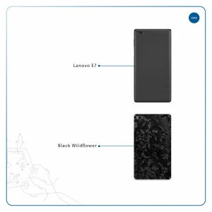 برچسب پوششی ماهوت مدل Black-Wildflower مناسب برای تبلت لنوو E7