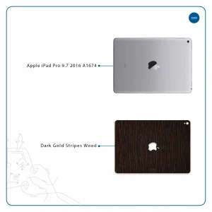 برچسب پوششی ماهوت مدل Dark-Gold-Stripes-Wood مناسب برای تبلت اپل iPad Pro 9.7 2016 A1674