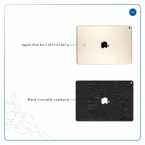 برچسب پوششی ماهوت مدل Black-Crocodile-Leather مناسب برای تبلت اپل iPad Air 2 2014 A1567