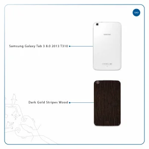 برچسب پوششی ماهوت مدل Dark-Gold-Stripes-Wood مناسب برای تبلت سامسونگ Galaxy Tab 3 8.0 2013 T310