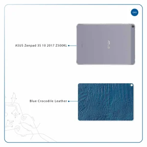 برچسب پوششی ماهوت مدل Blue-Crocodile-Leather مناسب برای تبلت ایسوس Zenpad 3S 10 2017 Z500KL