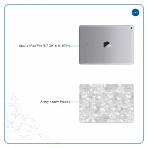 برچسب پوششی ماهوت مدل Army-Snow-Pixel مناسب برای تبلت اپل iPad Pro 9.7 2016 A1674