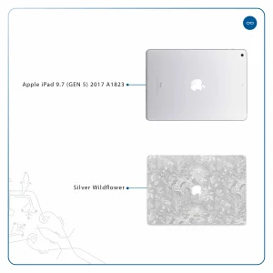 برچسب پوششی ماهوت مدل Silver-Wildflower مناسب برای تبلت اپل iPad 9.7 (GEN 5) 2017 A1823