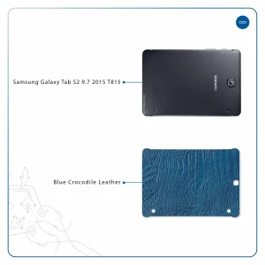 برچسب پوششی ماهوت مدل Blue-Crocodile-Leather مناسب برای تبلت سامسونگ Galaxy Tab S2 9.7 2015 T815