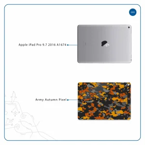 برچسب پوششی ماهوت مدل Army-Autumn-pixel مناسب برای تبلت اپل iPad Pro 9.7 2016 A1674