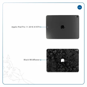 برچسب پوششی ماهوت مدل Black-Wildflower مناسب برای تبلت اپل iPad Pro 11 2018 A1979