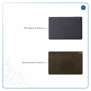 برچسب پوششی ماهوت مدل Glossy-Brown-Fiber مناسب برای تبلت اچ تی سی Nexus 9 2014
