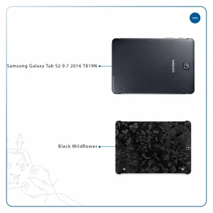 برچسب پوششی ماهوت مدل Black-Wildflower مناسب برای تبلت سامسونگ Galaxy Tab S2 9.7 2016 T819N