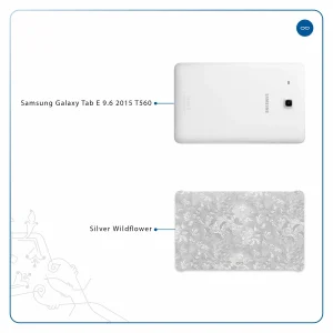 برچسب پوششی ماهوت مدل Silver-Wildflower مناسب برای تبلت سامسونگ Galaxy Tab E 9.6 2015 T560