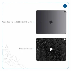 برچسب پوششی ماهوت مدل Black-Wildflower مناسب برای تبلت اپل iPad Pro 12.9 (GEN 3) 2018 A1983
