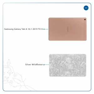 برچسب پوششی ماهوت مدل Silver-Wildflower مناسب برای تبلت سامسونگ Galaxy Tab A 10.1 2019 T515