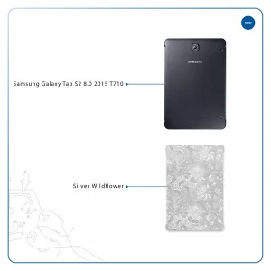 برچسب پوششی ماهوت مدل Silver-Wildflower مناسب برای تبلت سامسونگ Galaxy Tab S2 8.0 2015 T710