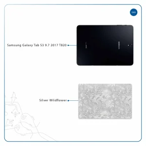 برچسب پوششی ماهوت مدل Silver-Wildflower مناسب برای تبلت سامسونگ Galaxy Tab S3 9.7 2017 T820