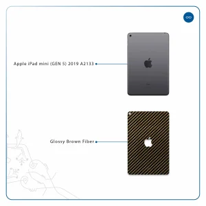 برچسب پوششی ماهوت مدل Glossy-Brown-Fiber مناسب برای تبلت اپل iPad mini (GEN 5) 2019 A2133