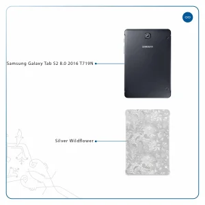 برچسب پوششی ماهوت مدل Silver-Wildflower مناسب برای تبلت سامسونگ Galaxy Tab S2 8.0 2016 T719N