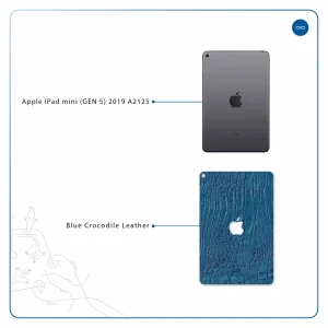 برچسب پوششی ماهوت مدل Blue-Crocodile-Leather مناسب برای تبلت اپل iPad mini (GEN 5) 2019 A2125