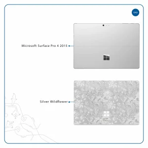 برچسب پوششی ماهوت مدل Silver-Wildflower مناسب برای تبلت مایکروسافت Surface Pro 4 2015