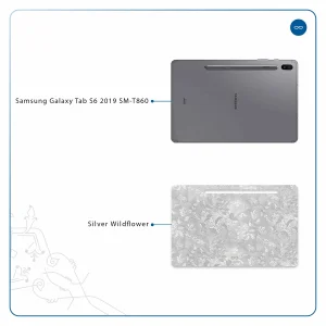 برچسب پوششی ماهوت مدل Silver-Wildflower مناسب برای تبلت سامسونگ Galaxy Tab S6 2019 SM-T860