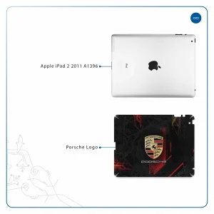 برچسب پوششی ماهوت مدل Porsche-Logo مناسب برای تبلت اپل iPad 2 2011 A1396