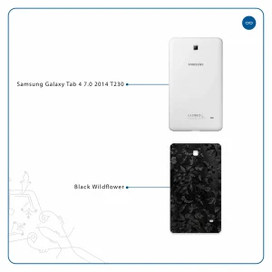 برچسب پوششی ماهوت مدل Black-Wildflower مناسب برای تبلت سامسونگ Galaxy Tab 4 7.0 2014 T230