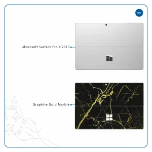 برچسب پوششی ماهوت مدل Graphite-Gold-Marble مناسب برای تبلت مایکروسافت Surface Pro 4 2015