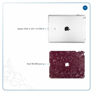 برچسب پوششی ماهوت مدل Red-Wildflower مناسب برای تبلت اپل iPad 2 2011 A1396