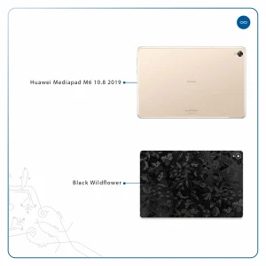 برچسب پوششی ماهوت مدل Black-Wildflower مناسب برای تبلت هوآوی Mediapad M6 10.8 2019