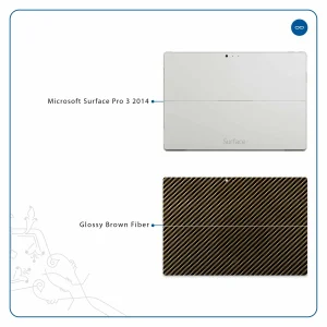 برچسب پوششی ماهوت مدل Glossy-Brown-Fiber مناسب برای تبلت مایکروسافت Surface Pro 3 2014