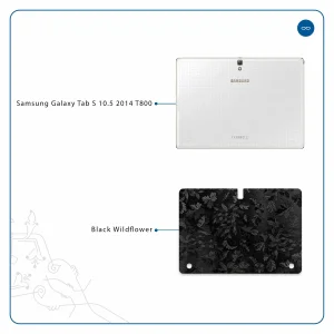 برچسب پوششی ماهوت مدل Black-Wildflower مناسب برای تبلت سامسونگ Galaxy Tab S 10.5 2014 T800